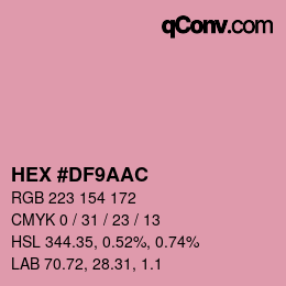 Color code: HEX #DF9AAC | qconv.com