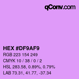 Color code: HEX #DF9AF9 | qconv.com