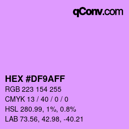 Color code: HEX #DF9AFF | qconv.com