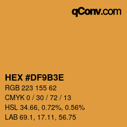 Color code: HEX #DF9B3E | qconv.com