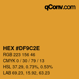 Color code: HEX #DF9C2E | qconv.com