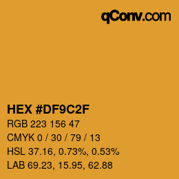 Color code: HEX #DF9C2F | qconv.com