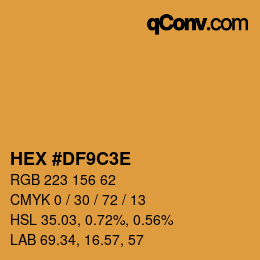 Código de color: HEX #DF9C3E | qconv.com