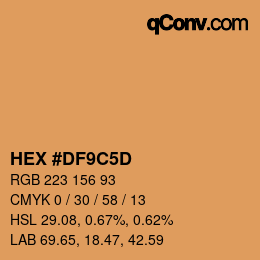 Color code: HEX #DF9C5D | qconv.com