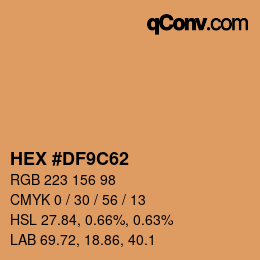 カラーコード: HEX #DF9C62 | qconv.com