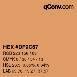 Color code: HEX #DF9C67 | qconv.com