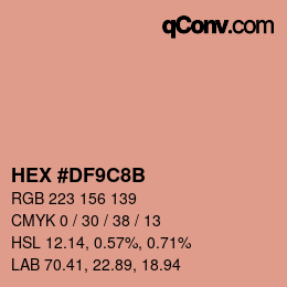 Color code: HEX #DF9C8B | qconv.com