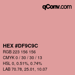 Color code: HEX #DF9C9C | qconv.com