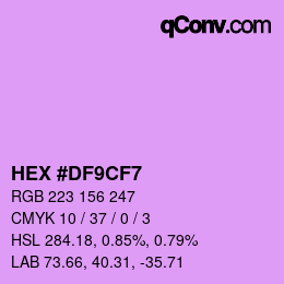 Color code: HEX #DF9CF7 | qconv.com
