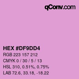 カラーコード: HEX #DF9DD4 | qconv.com