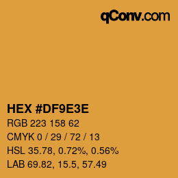 Farbcode: HEX #DF9E3E | qconv.com