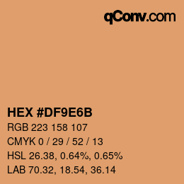 カラーコード: HEX #DF9E6B | qconv.com