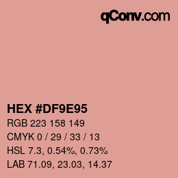 カラーコード: HEX #DF9E95 | qconv.com