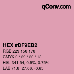 Color code: HEX #DF9EB2 | qconv.com