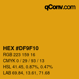 Color code: HEX #DF9F10 | qconv.com