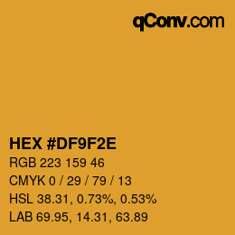 Color code: HEX #DF9F2E | qconv.com