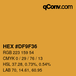 Color code: HEX #DF9F36 | qconv.com