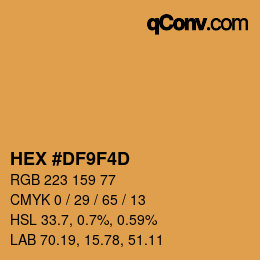 カラーコード: HEX #DF9F4D | qconv.com