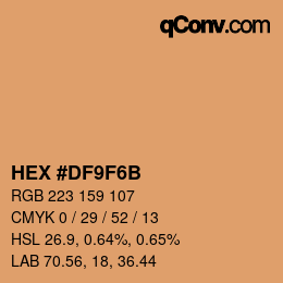 Farbcode: HEX #DF9F6B | qconv.com