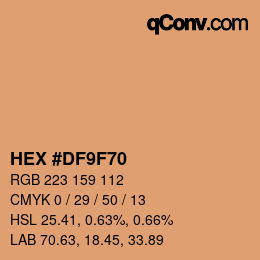 Color code: HEX #DF9F70 | qconv.com