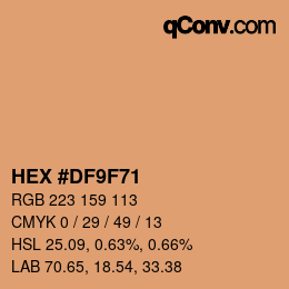 カラーコード: HEX #DF9F71 | qconv.com
