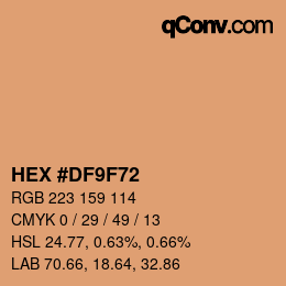 颜色代码: HEX #DF9F72 | qconv.com