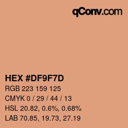 颜色代码: HEX #DF9F7D | qconv.com