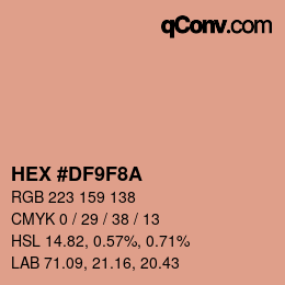 Color code: HEX #DF9F8A | qconv.com