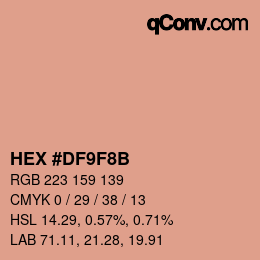 Color code: HEX #DF9F8B | qconv.com