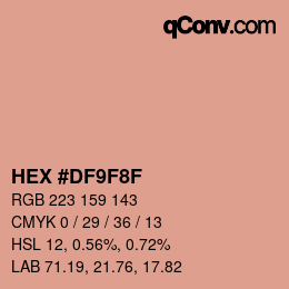 Color code: HEX #DF9F8F | qconv.com