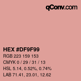 カラーコード: HEX #DF9F99 | qconv.com