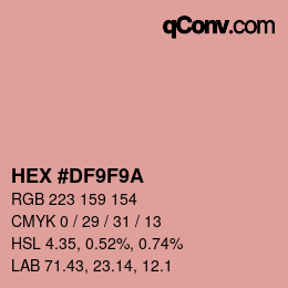 カラーコード: HEX #DF9F9A | qconv.com