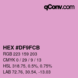 Color code: HEX #DF9FCB | qconv.com