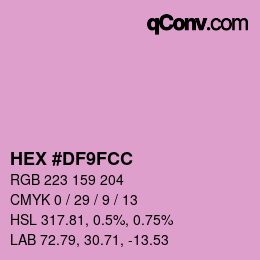 Color code: HEX #DF9FCC | qconv.com