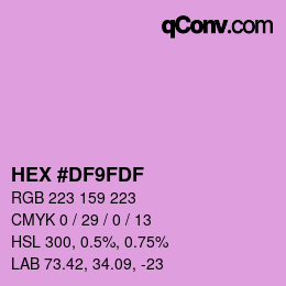 Color code: HEX #DF9FDF | qconv.com