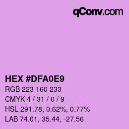Color code: HEX #DFA0E9 | qconv.com