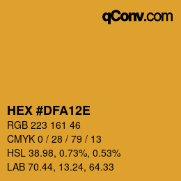 Color code: HEX #DFA12E | qconv.com