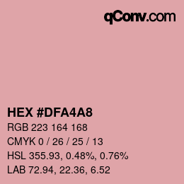 Color code: HEX #DFA4A8 | qconv.com