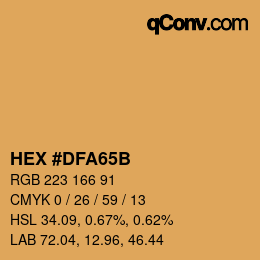Color code: HEX #DFA65B | qconv.com