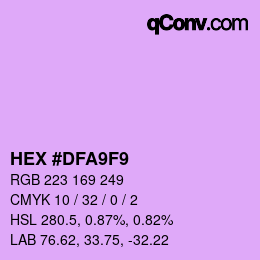 Color code: HEX #DFA9F9 | qconv.com