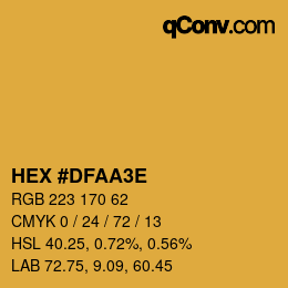 Código de color: HEX #DFAA3E | qconv.com