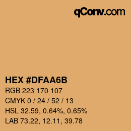 Color code: HEX #DFAA6B | qconv.com