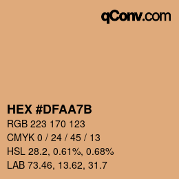 Color code: HEX #DFAA7B | qconv.com