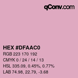 Farbcode: HEX #DFAAC0 | qconv.com