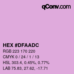颜色代码: HEX #DFAADC | qconv.com