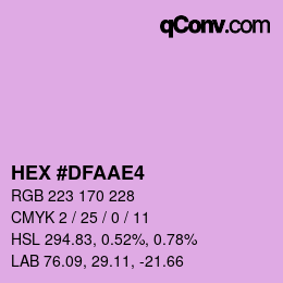 Color code: HEX #DFAAE4 | qconv.com