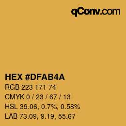 カラーコード: HEX #DFAB4A | qconv.com