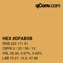 Color code: HEX #DFAB5B | qconv.com
