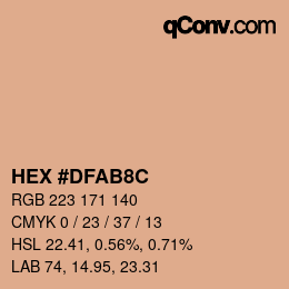 Color code: HEX #DFAB8C | qconv.com