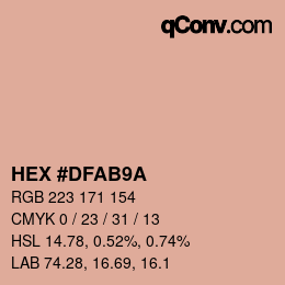 Color code: HEX #DFAB9A | qconv.com
